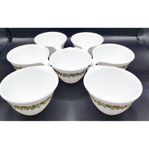 Coffee Cups Spring Blossom Green Crazy Daisy Corning Ware Vintage Lot of 7 - Picture 5 of 13